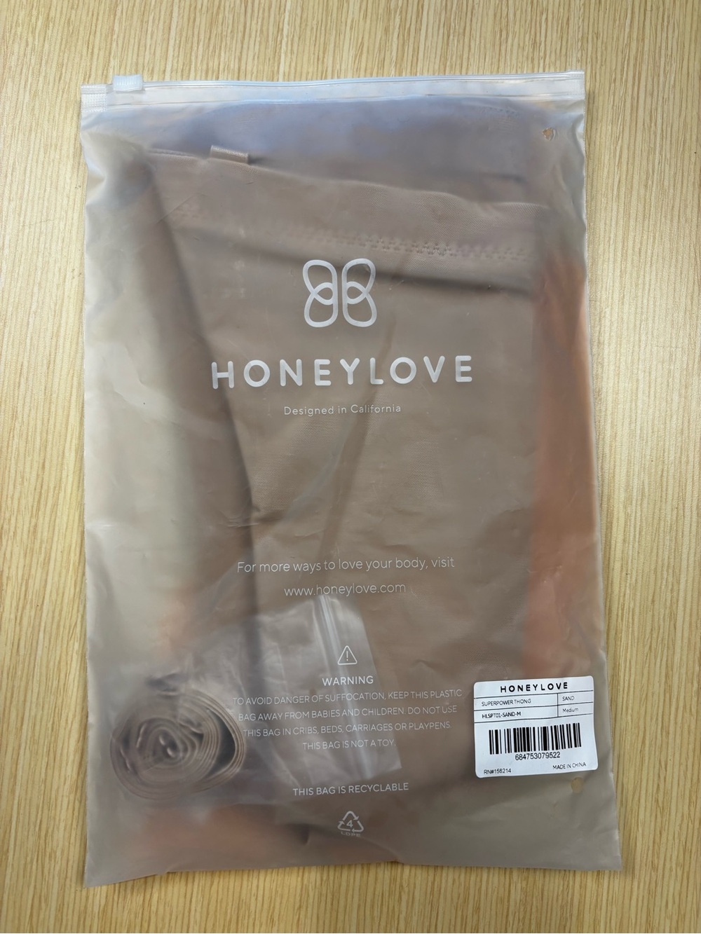 Honeylove NWT Superpower Thong Shapewear HLSPT01 Sand Sz M - Picture 3 of 7